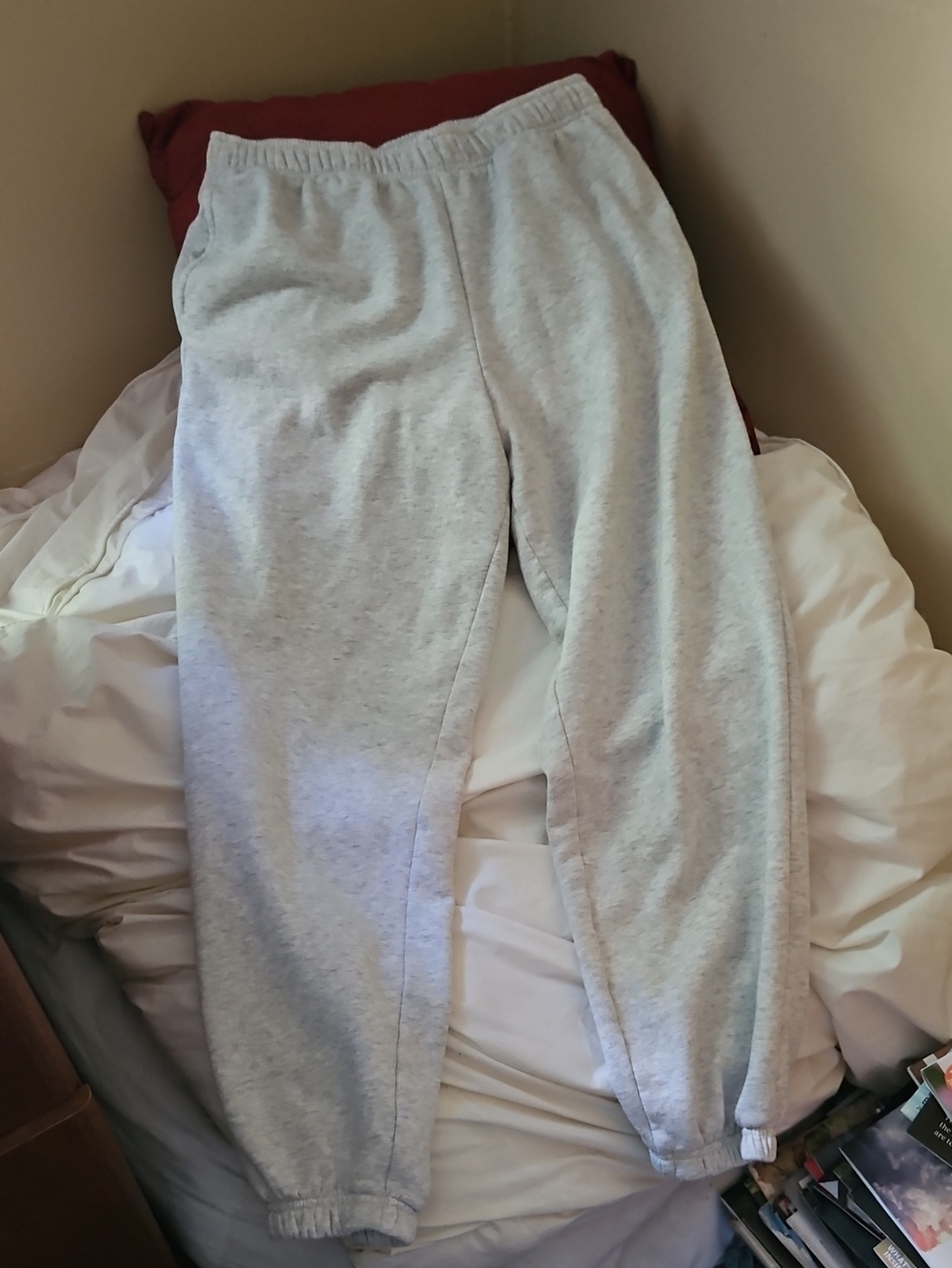 Light Gray Sweatpants - Cozy Joggers  8-10 Short